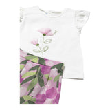 Mayoral Completo 2 Pezzi T-Shirt-Shorts per Neonata 1237 BIANCO/ROSA MAYORAL 