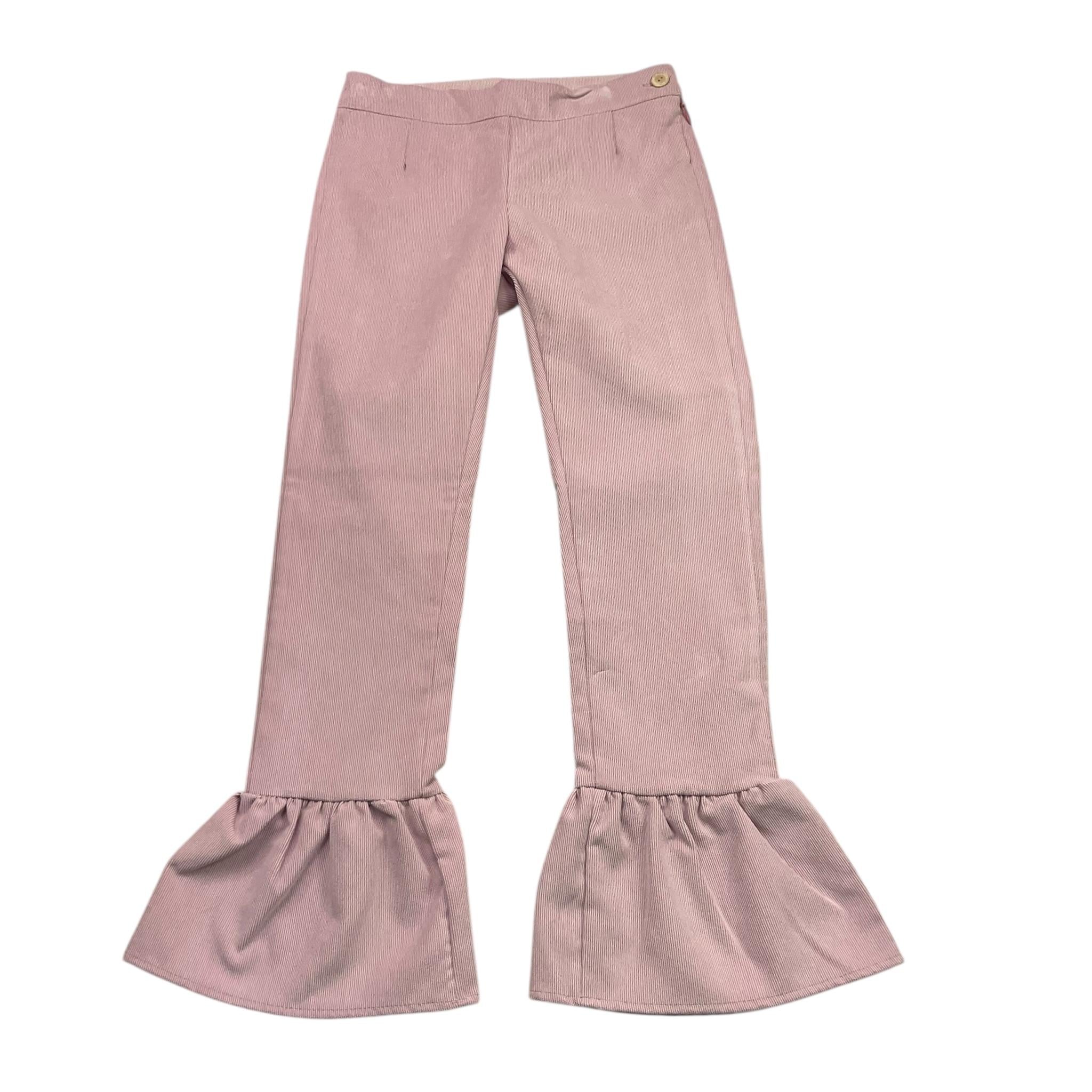 LA STUPENDERIA pantalone tinta unita modello a zampa Rosa per Bambina TJPN74 ROSA LA STUPENDERIA 