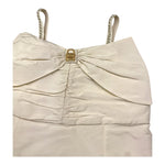 Elisabetta Franchi Abito Bretelline Tinta Unita con Ricamo per Bambina EFAB416 PANNA ELISABETTA FRANCHI 