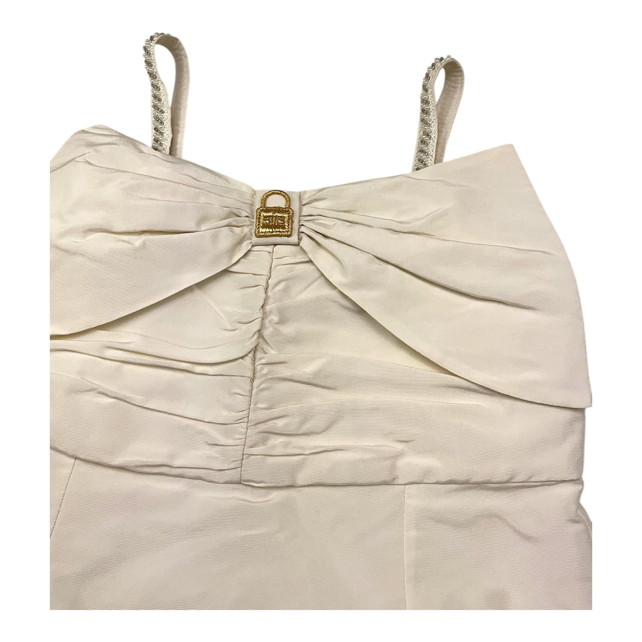 Elisabetta Franchi Abito Bretelline Tinta Unita con Ricamo per Bambina EFAB416 PANNA ELISABETTA FRANCHI 