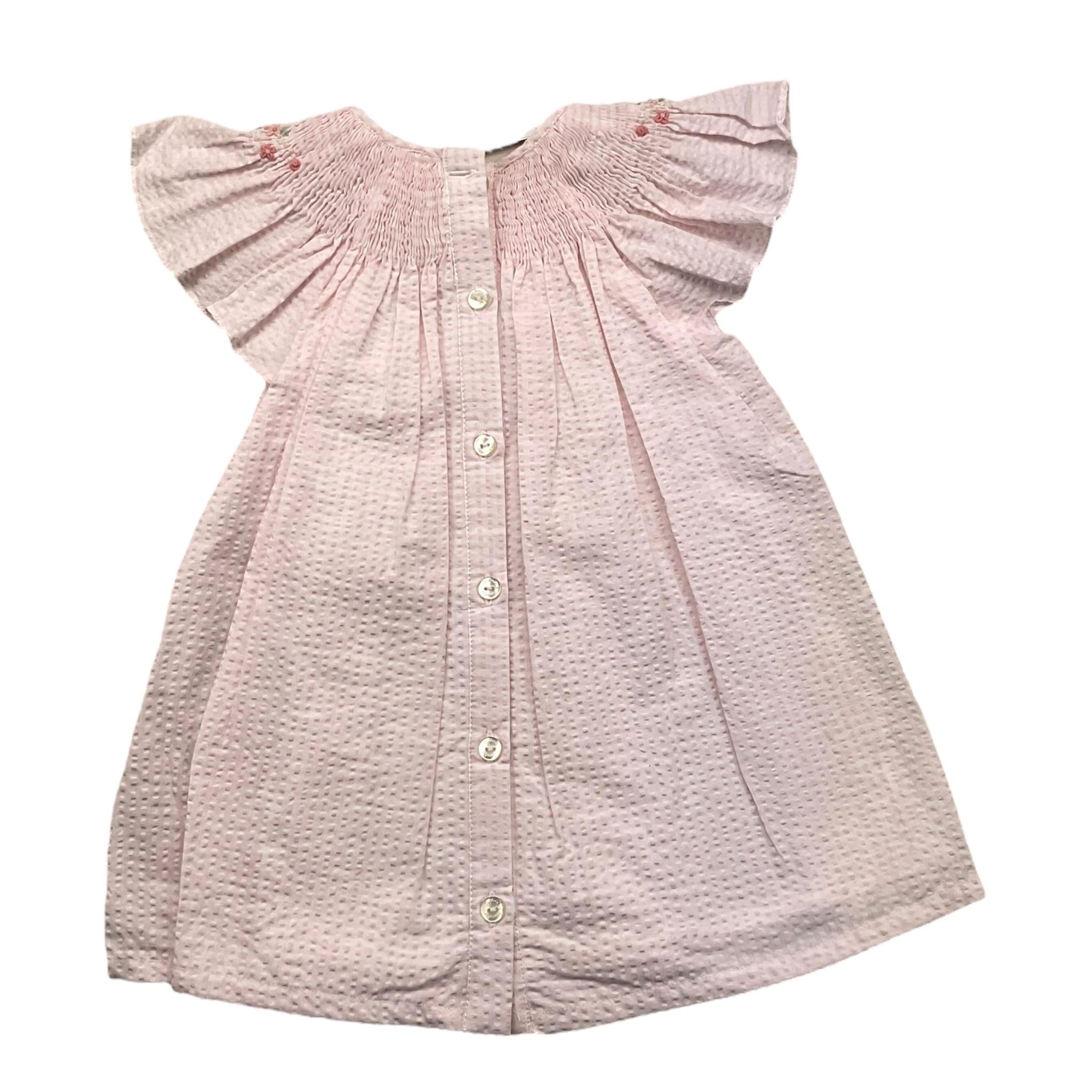 Tartine Et Chocolat Abito Tinta Unita con Microfantasia per Neonata TY30000 ROSA TARTINE ET CHOCOLAT 