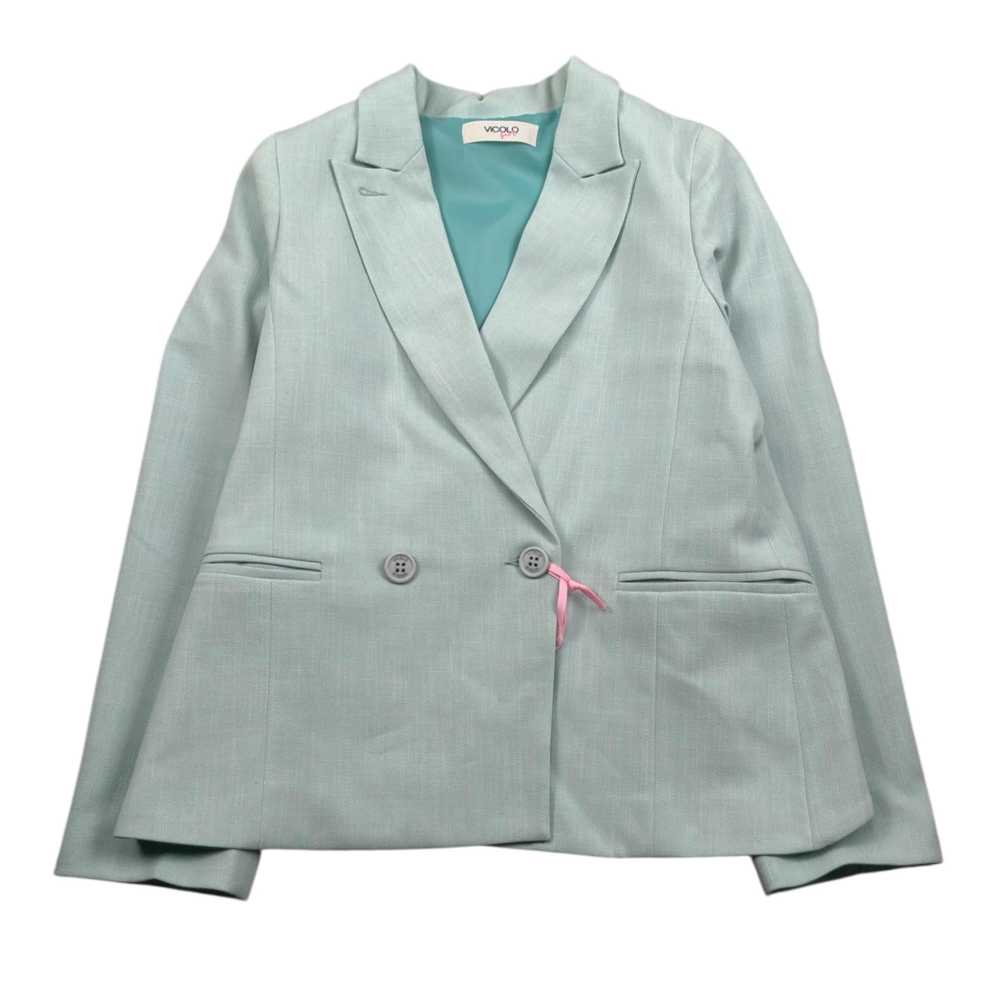 Vicolo Giacca Tinta Unita con Bottoni per Bambina 3145J00049X VERDE ACQUA VICOLO 