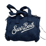 Saint Barth Ciondolo Mini Borsa Tinta Unita con Logo per Bambina KEY BLU SAINT BARTH 