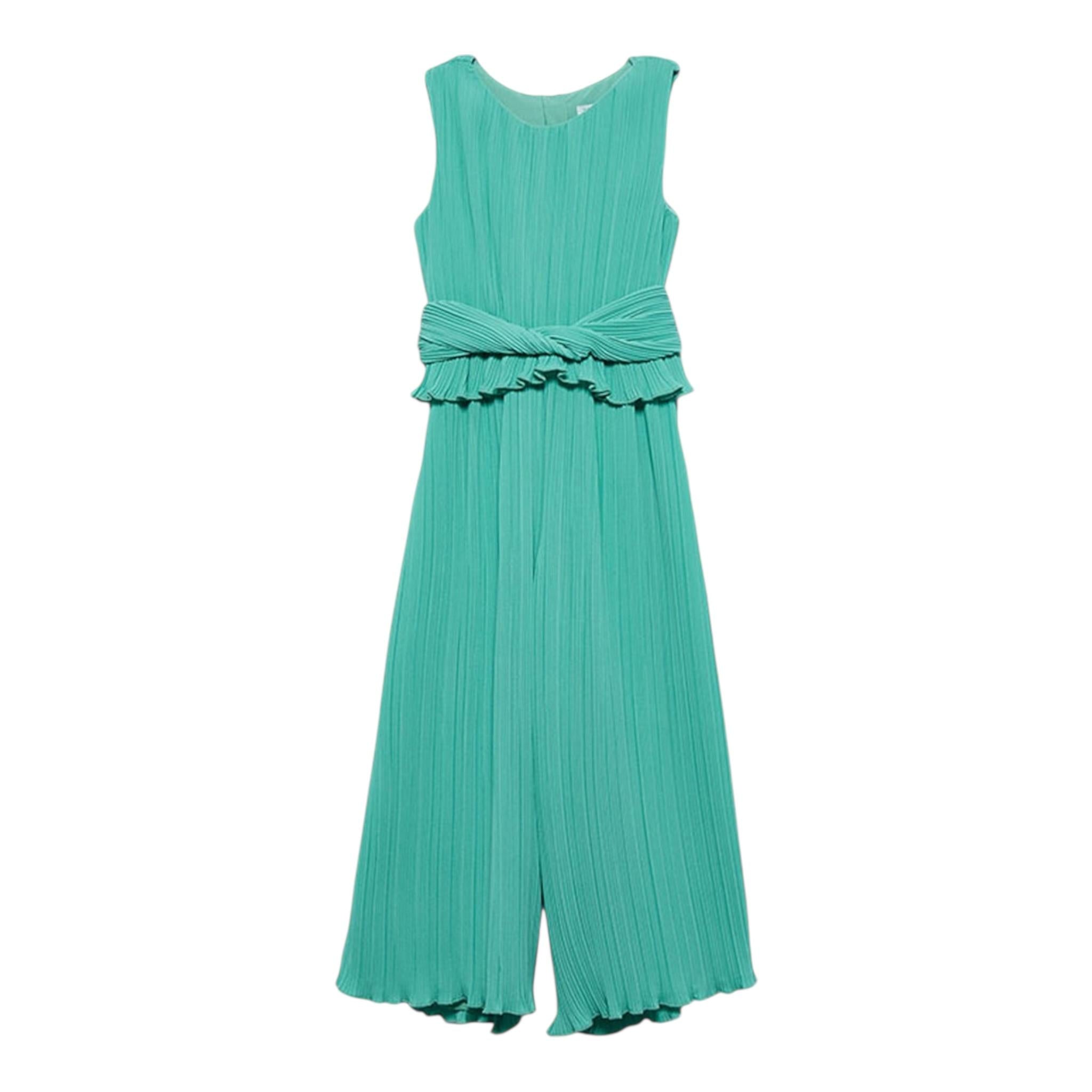 Abel & Lula Tuta Intera Tinta Unita Giromanica per Bambina 5221XX VERDE ABEL & LULA 