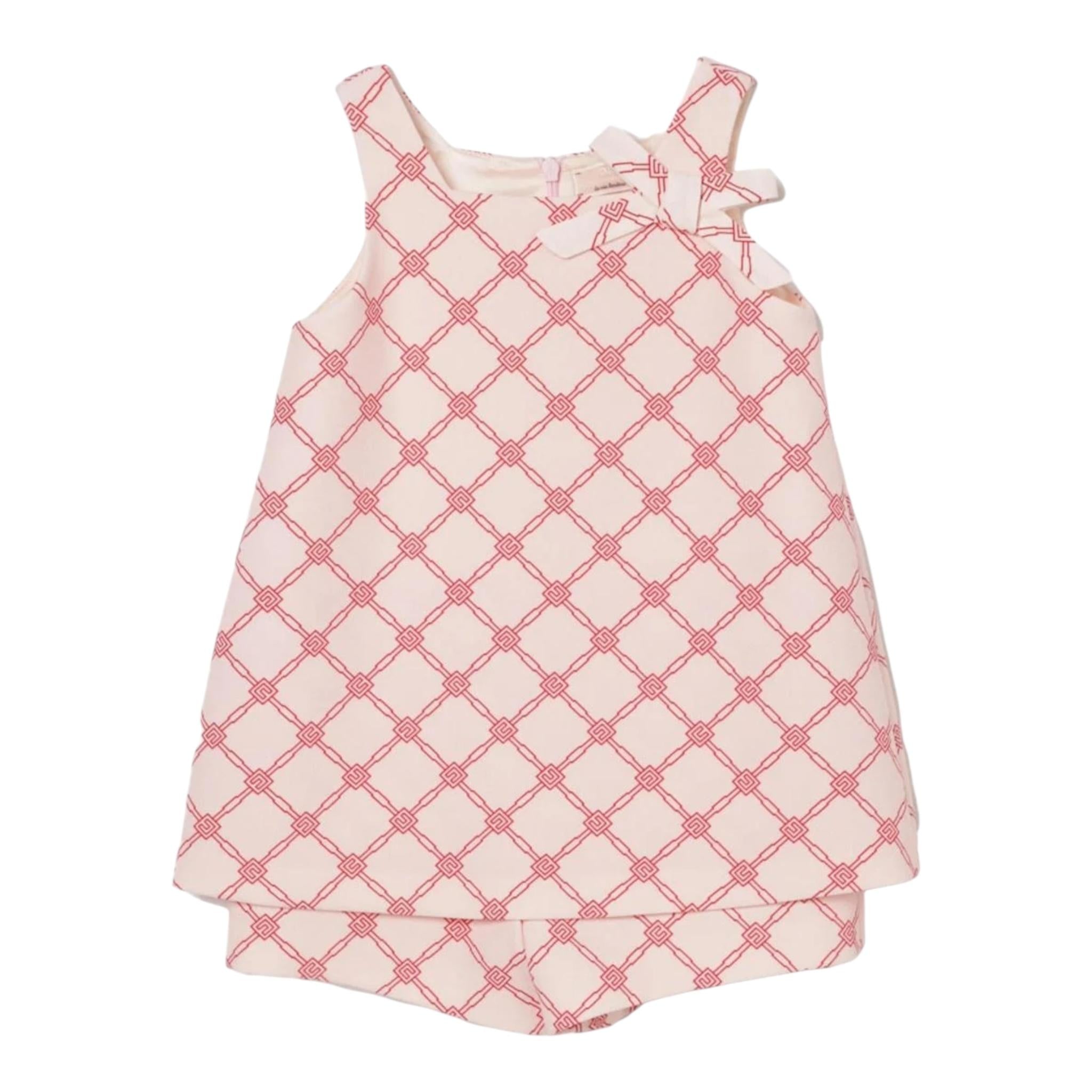 Elisabetta Franchi TUTA Giromanica Tinta Unita con Fantasia per Neonata EGTA008X ROSA ELISABETTA FRANCHI 