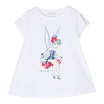 Monnalisa T-Shirt Girocollo Tinta Unita con Stampa per Bambina 11A600 BIANCO MONNALISA 