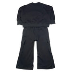 HATE LOVE completo  2 pezzi felpa-pantalone tuta palazzo Nero per Bambina OJCM00499 NERO HATE LOVE 