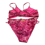 4Giveness 2-teiliger Badeanzug, einfarbig, Bandeau-Top und Höschen-Set für Mädchen, Rosa