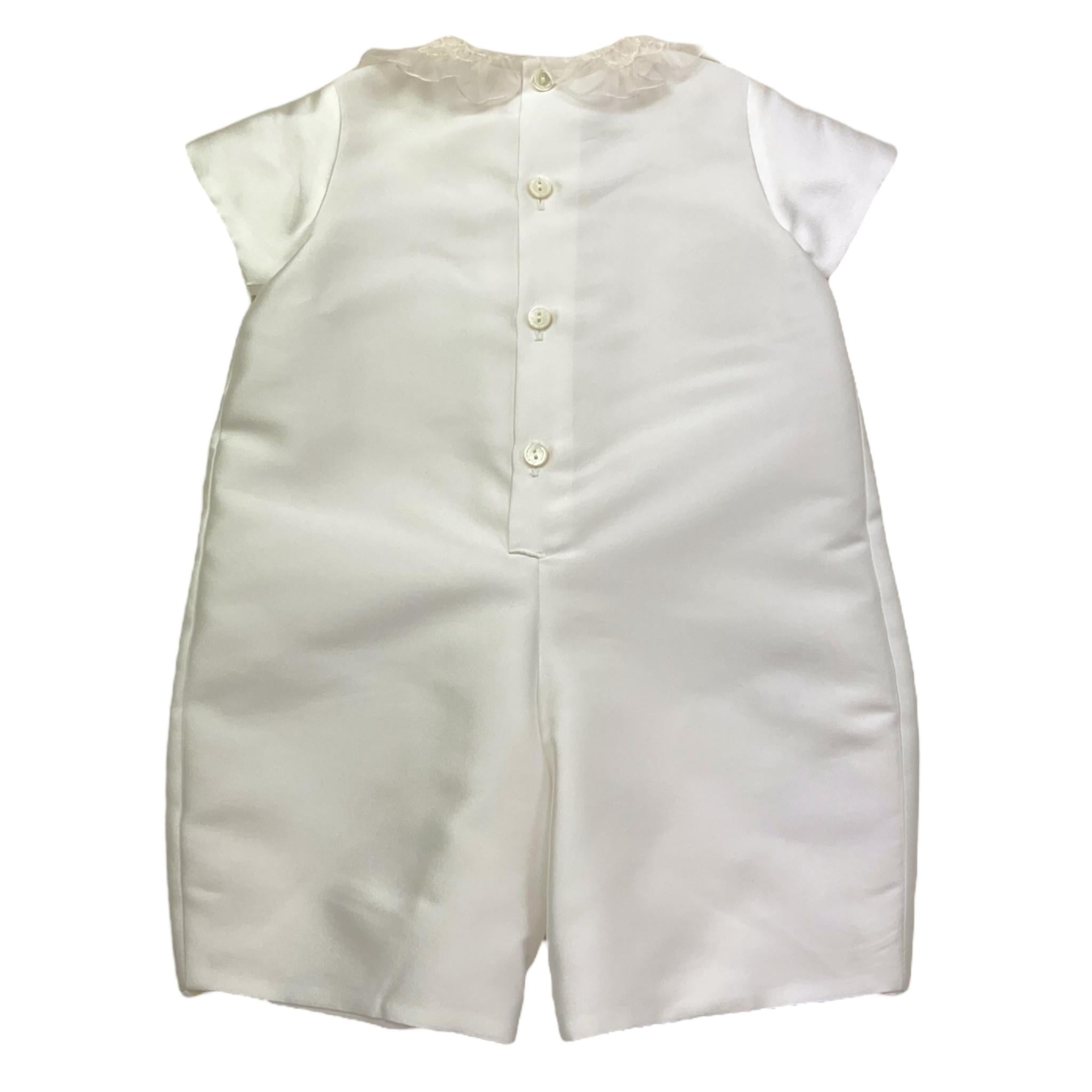 La Stupenderia Pagliaccetto Mezza Manica Tinta Unita con Colletto per Neonata CBPG41 BIANCO LA STUPENDERIA 