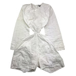 Minimo Tuta Intera Corta Manica Lunga In Pizzo San Gallo Bianco Per Bambina MH30014 BIANCO MINIMO 