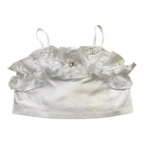 Twinset Top A Bretelle Tinta Unita con Ricami per Bambina 251GJ2QR5 BIANCO TWINSET 
