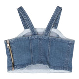 Miss Blumarine Top Tinta Unita In Denim per Bambina IA4045 AZZURRO MISS BLUMARINE 