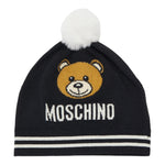 MOSCHINO cappello tinta unita con orso e pon pon Nero per Bambino HUX02KL NERO MOSCHINO 