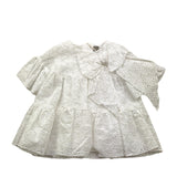Little Bear Abito Tinta Unita Traforato con Fiocco per Neonata 8204N BIANCO LITTLE BEAR 