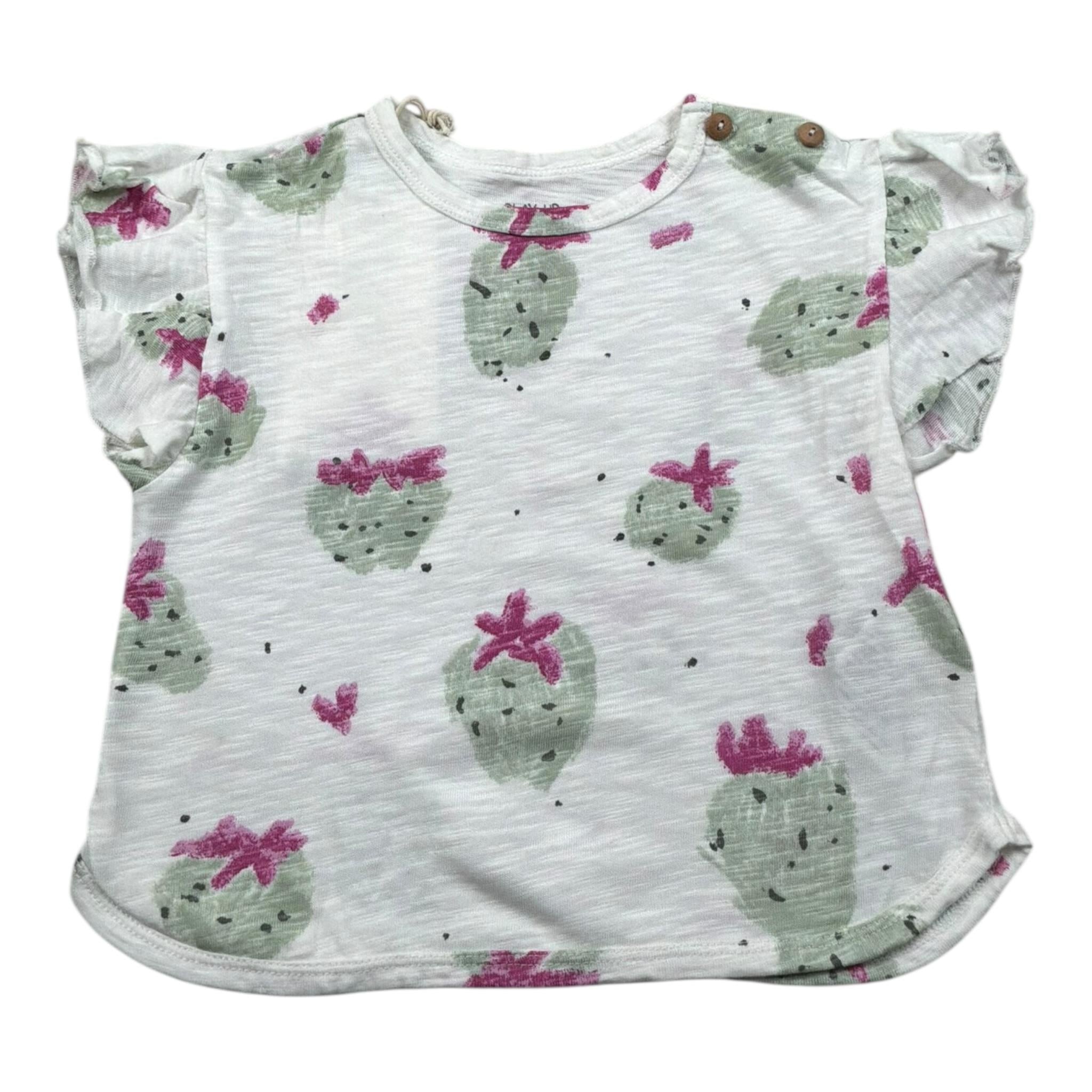 Play Up T-Shirt Girocollo Tinta Unita con Stampe per Neonata PA022AQ11052 PANNA PLAY UP 