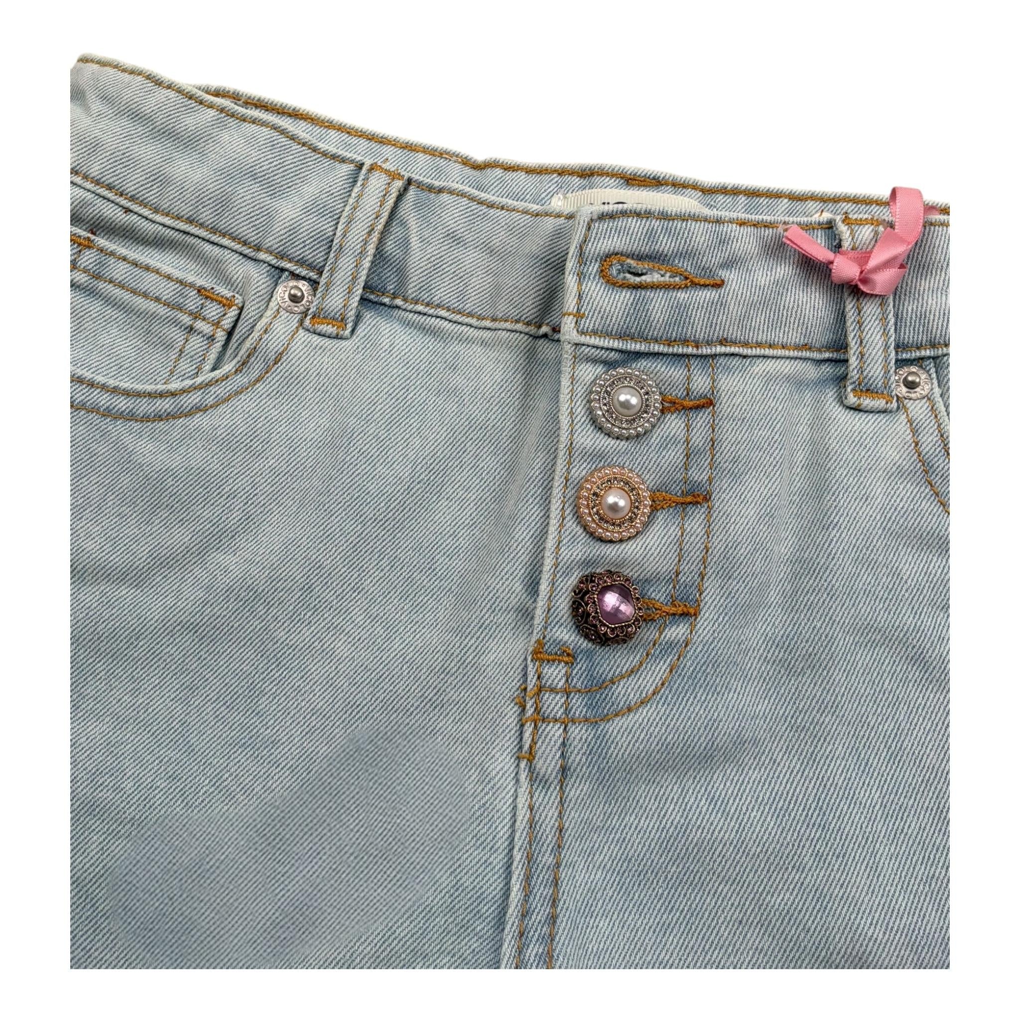 Vicolo Short In Denim Tinta Unita con Girovita Regolabile per Bambina 3146SD00241 AZZURRO VICOLO 