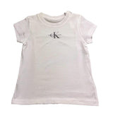 Calvin Klein T-Shirt Girocollo Tinta Unita con Stampa per Bambino IG0IG01470 BIANCO CALVIN KLEIN 