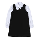 Moschino Set Abito Giromanica Con Camicia Manica Lunga Bianco/Nero Per Bambina