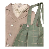 BARCELLINO completo 4 pezzi camicia-giacca-bermuda con bretelle-papillon Beige per Neonato 115913 BEIGE BARCELLINO 