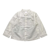 Mayoral Camicia Tinta Unita Con Collo Coreano E Microfantasia Bianco Per Neonato