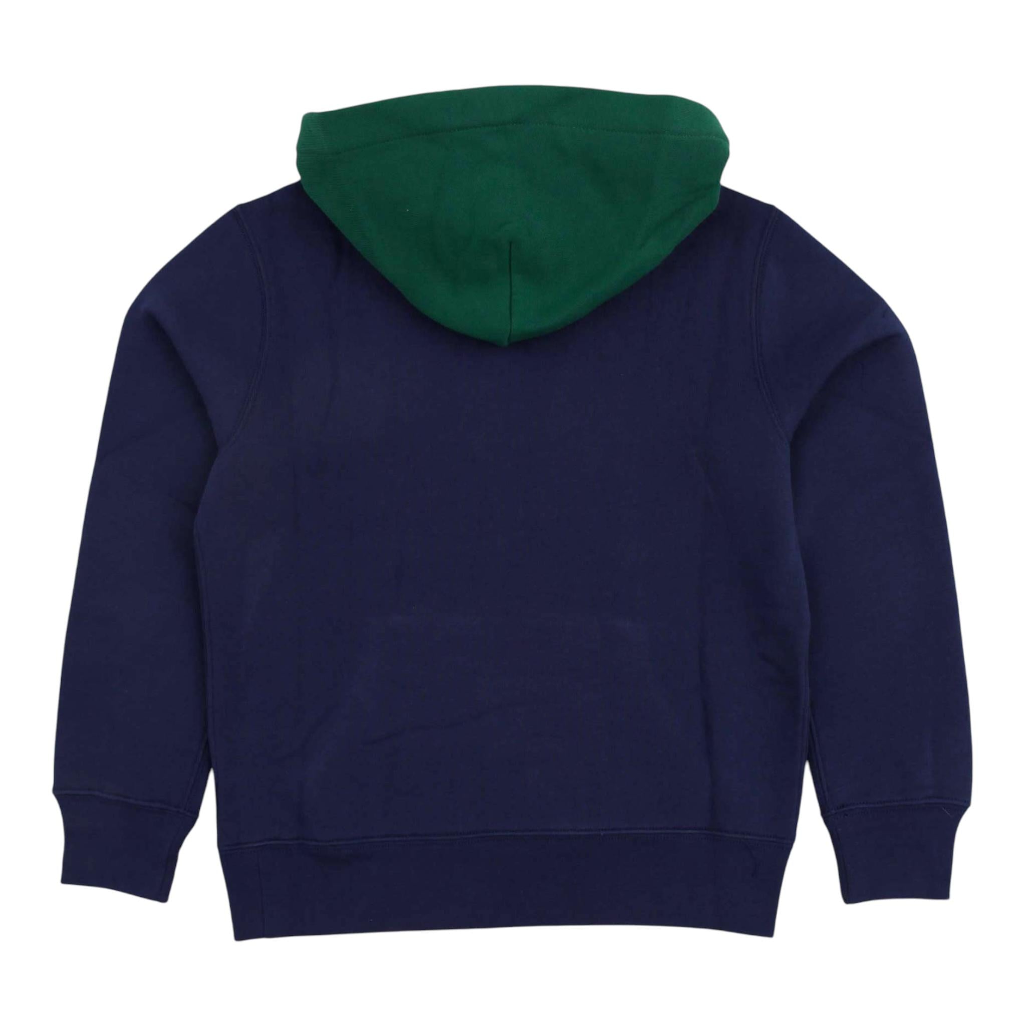 RALPH LAUREN felpa chiusa con cappuccio tinta unita con stampa Blu per Bambino 323952489001 BLU RALPH LAUREN 