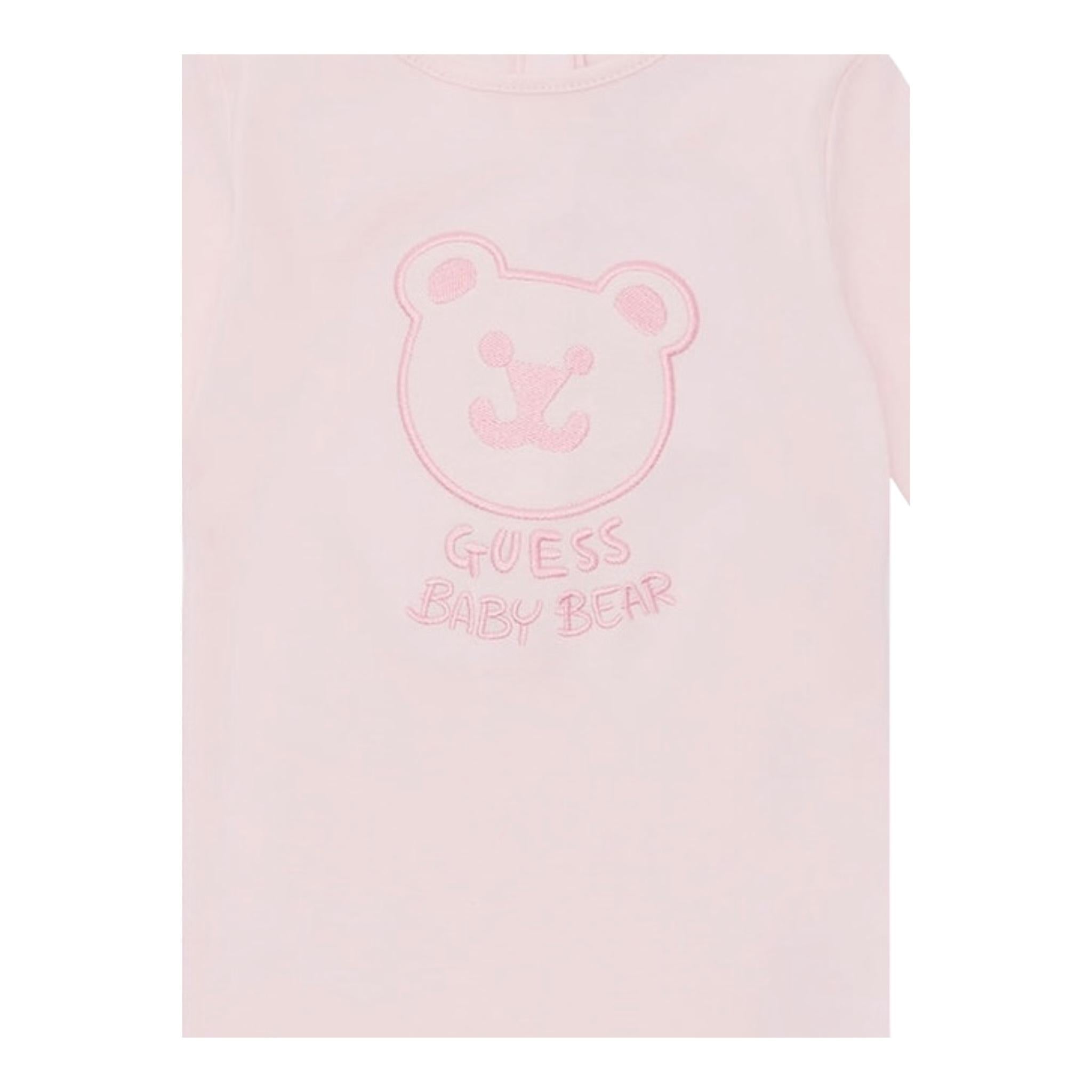 Guess Tutina Tinta Unita con Stampa per Neonata H2YW00KA6W3 ROSA CIPRIA GUESS 