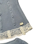 Juliana Completo 2 Pezzi T-Shirt In Maglia-Coulotte Azzurro per Neonata J7069 AZZURRO JULIANA 