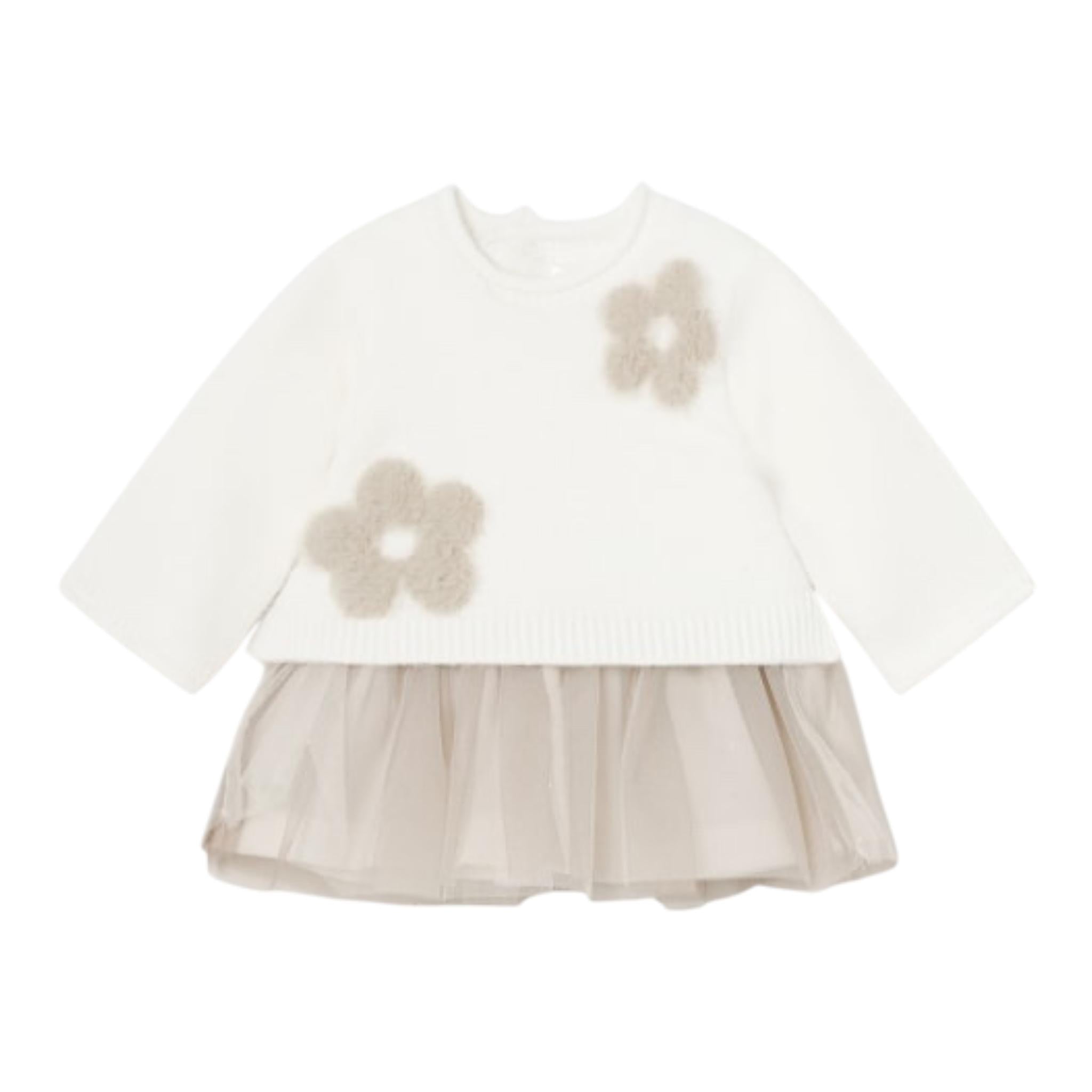 MAYORAL abito tinta unita con tulle Bianco per Neonata 2811X BIANCO MAYORAL 