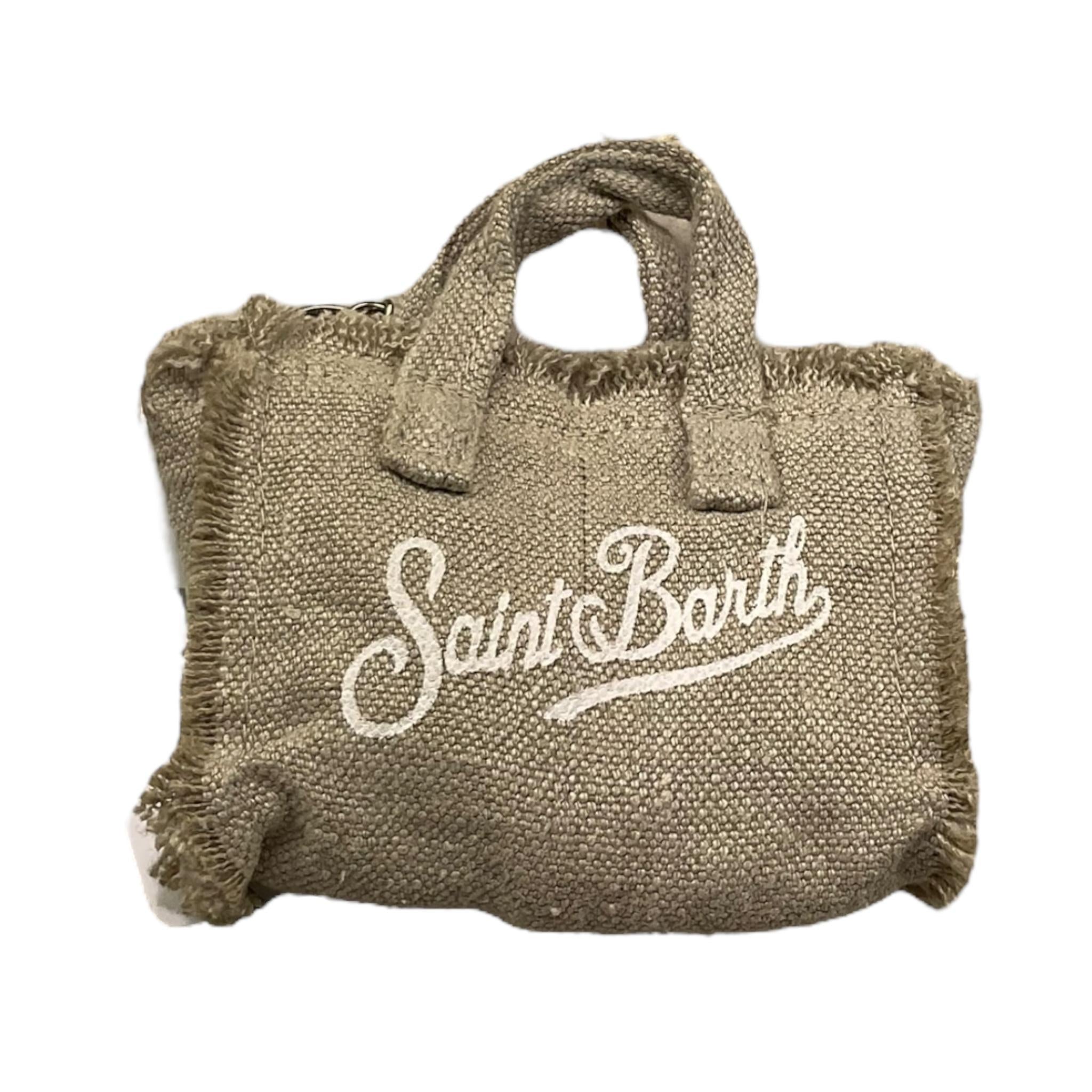 Saint Barth Ciondolo Mini Borsa Tinta Unita con Logo per Bambina KEYB004 BEIGE SAINT BARTH 