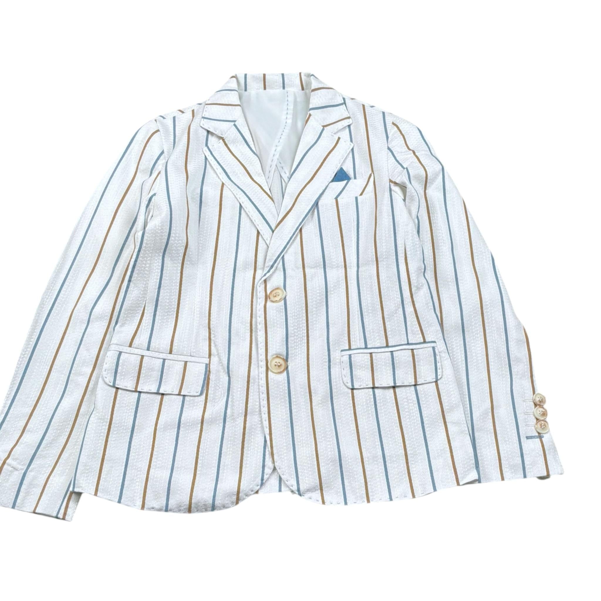 Manuel & Frank Giacca Tinta Unita con Fantasia A Righe per Bambino RIRI BIANCO MANUEL & FRANK 