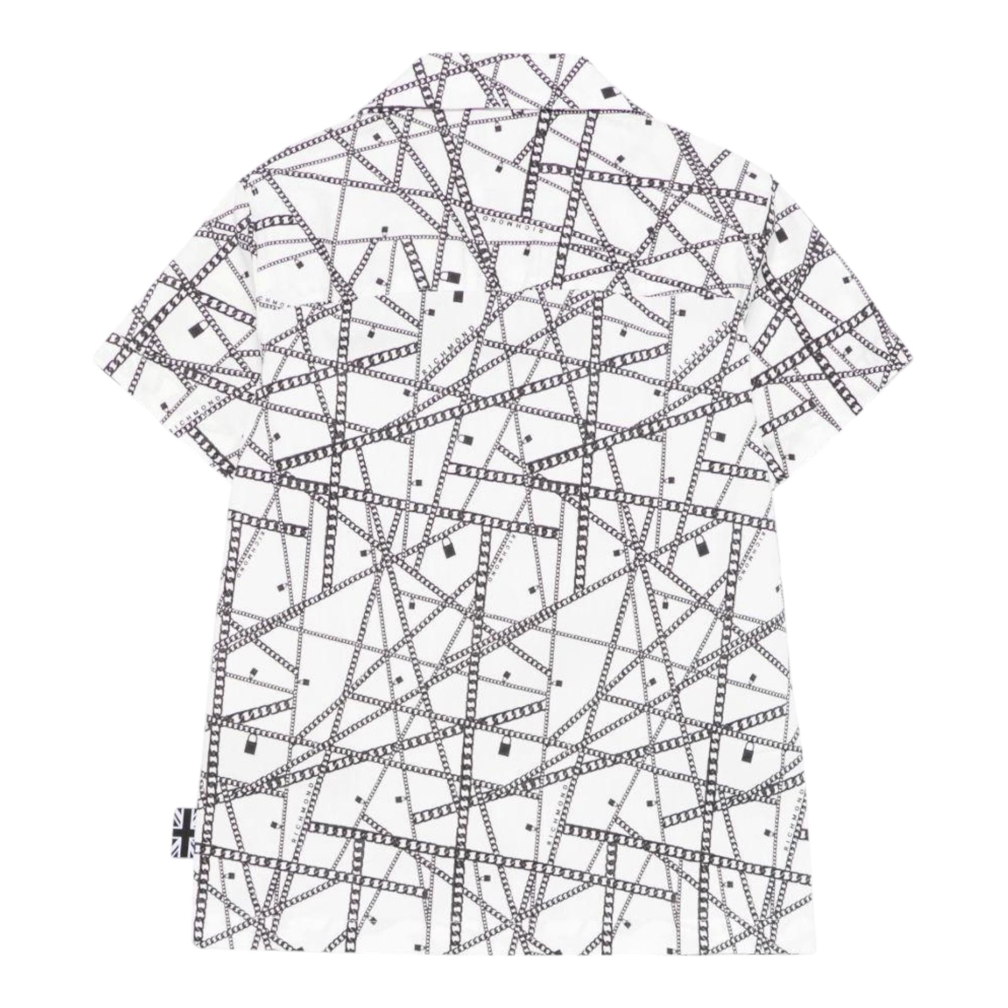 John Richmond Camicia Tinta Unita con Fantasia per Bambino RBP25093CA BIANCO JOHN RICHMOND 