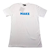 Make T-Shirt Girocollo Tinta Unita Con Stampa Logo In Contrasto Bianco Per Neonato