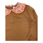 SAINT BARTH maglia tinta unita con colletto in contrasto Marrone per Bambina ALB001 MARRONE SAINT BARTH 
