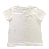 Tartine Et Chocolat T-Shirt Girocollo Tinta Unita Con Stampa In Contrasto Bianco Per Neonato