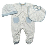 Trussardi Set 3 Pezzi Tutina-Cappello-Bvetta per Neonata TLP26003TUA BIANCO/AZZURRO TRUSSARDI 