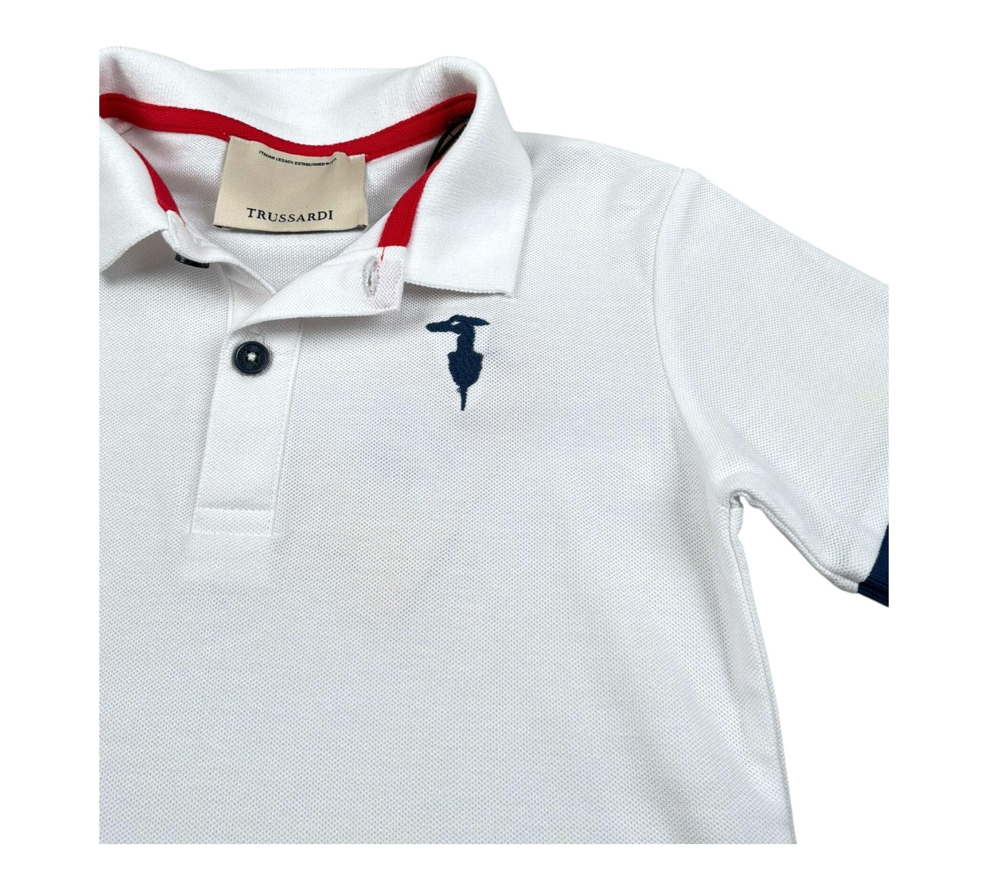 Trussardi Polo Mezza Manica Tinta Unita con Logo per Bambino TBP26006PO BIANCO TRUSSARDI 