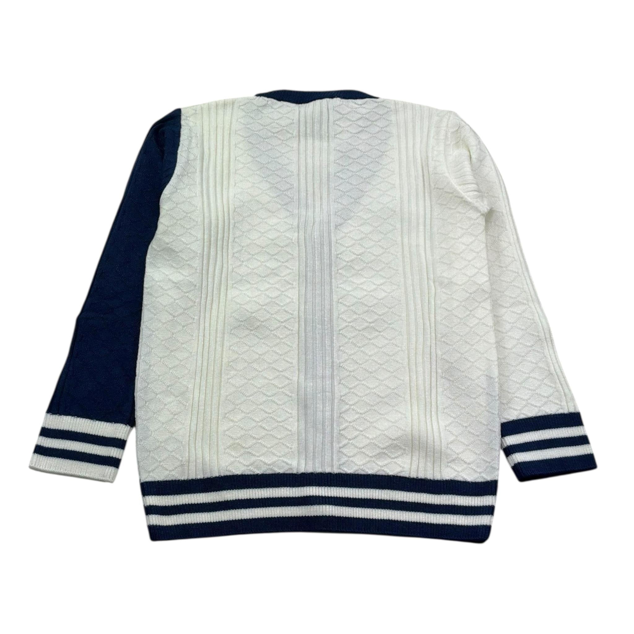 Manuel & Frank Cardigan Tinta Unita con Profili In Contrasto per Bambino MF4343B BIANCO MANUEL & FRANK 