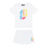 Dsquared2 Completo 2 Pezzi T-Shirt-Bermuda tinta unita Bianco per Neonato DQ2256 BIANCO DSQUARED2 