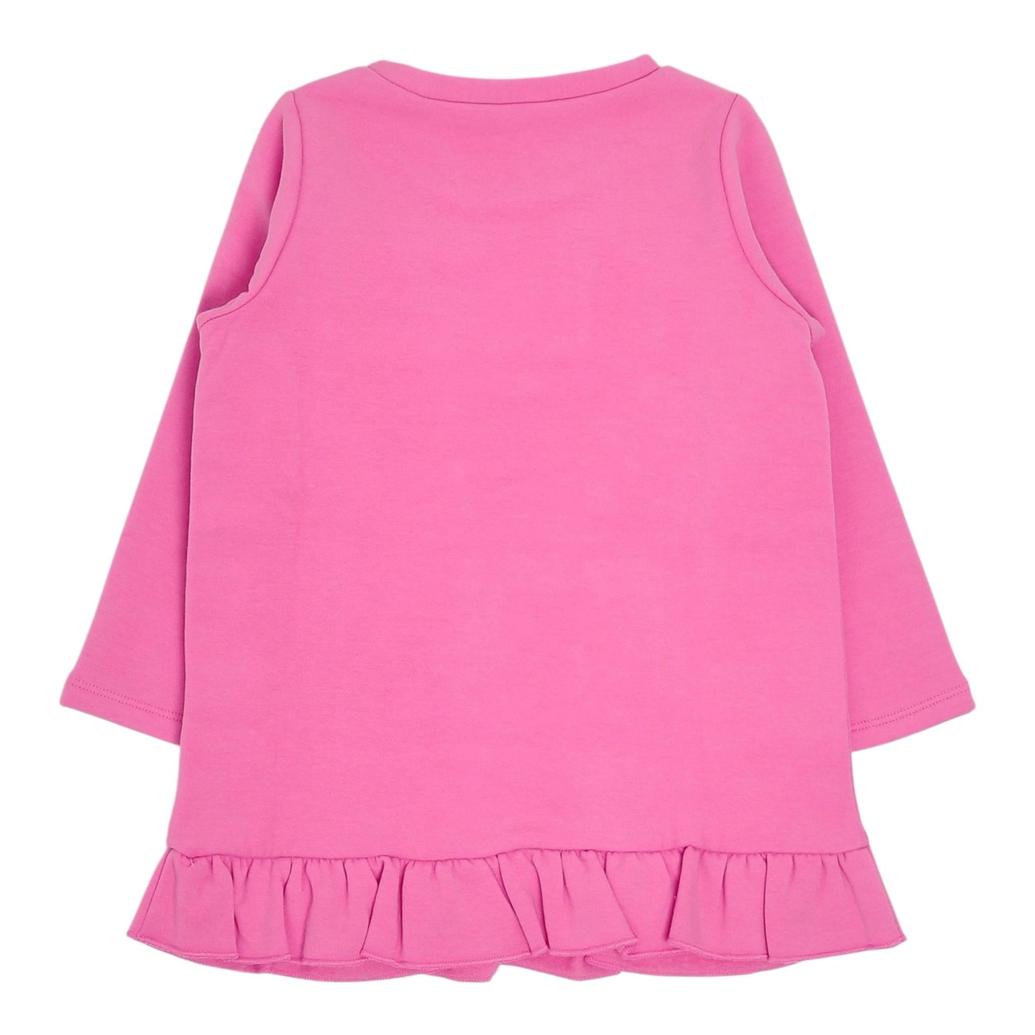 LIU JO abito in felpa girocollo tinta unita con stampa Rosa per Bambina KF4107XXXX ROSA LIU JO 