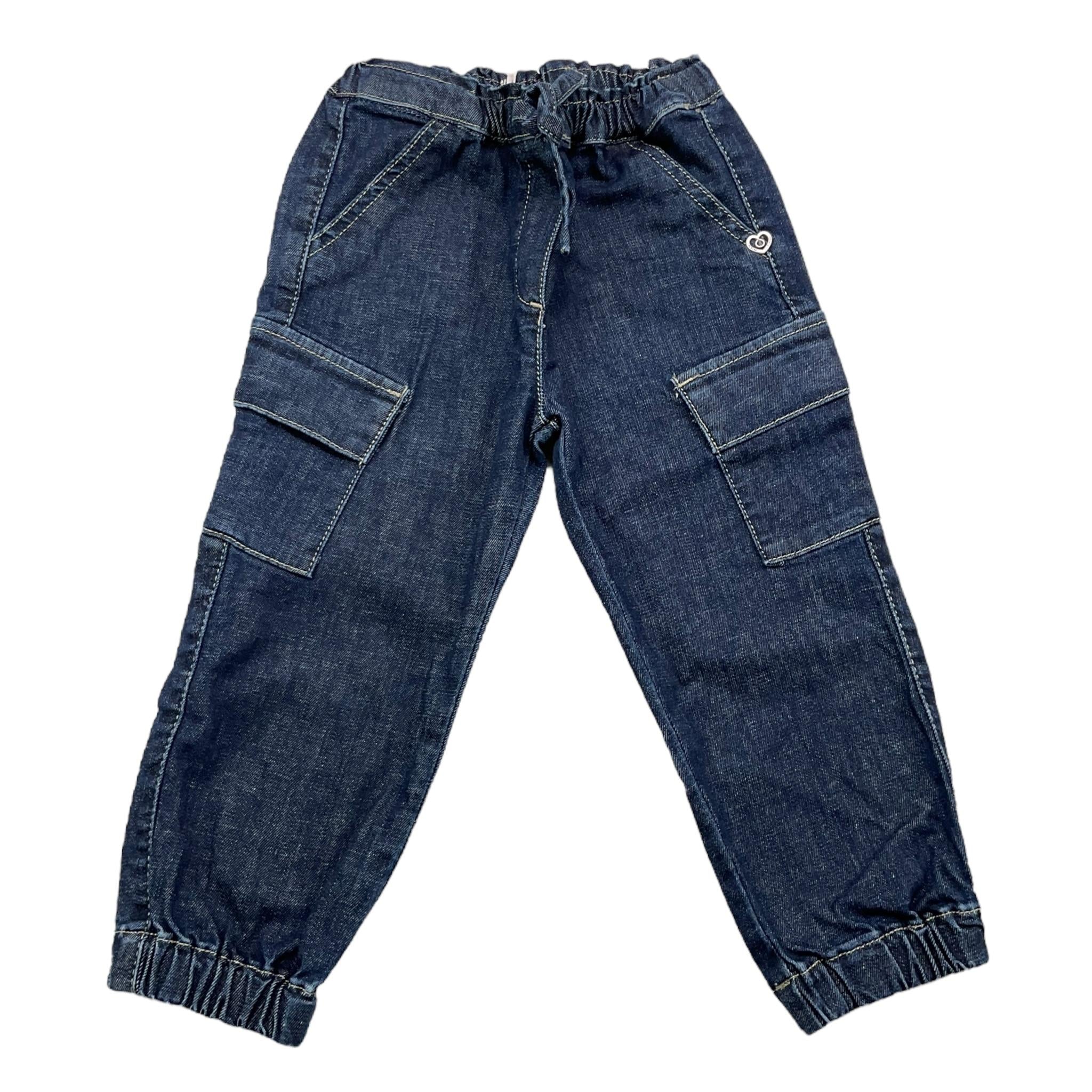 PLEASE jeans tinta unita con elastico in vita Blu per Bambina PE58012G65JX BLU PLEASE 