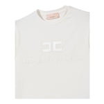 Elisabetta Franchi T-Shirt Girocollo Tinta Unita con Logo per Bambina EFTS231XX PANNA ELISABETTA FRANCHI 