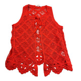 Met Cardigan Tinta Unita Giromanica Traforato per Bambina ME275 ARANCIONE MET 