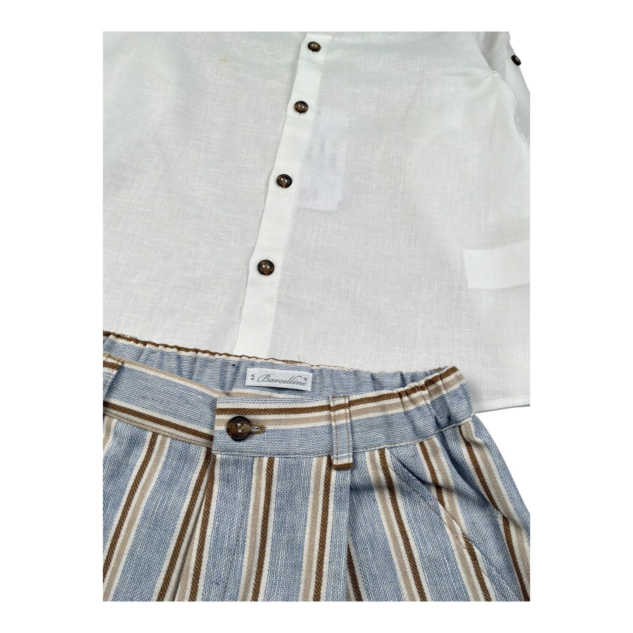 Barcellino Completo 2 Pezzi Camicia-Bermuda per Bambino 120110NJX BIANCO BARCELLINO 