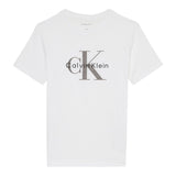 Calvin Klein T-Shirt Girocollo Tinta Unita con Logo per Bambino IN0IN0001J BIANCO CALVIN KLEIN 