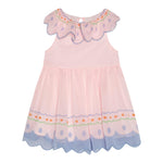 Stella Mccartney Abito Mezza Manica Tinta Unita con Ricami per Bambina TW1052J ROSA STELLA McCARTNEY 