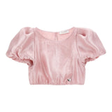 Monnalisa Top Tinta Unita Mezza Manica per Bambina 71E304 ROSA MONNALISA 