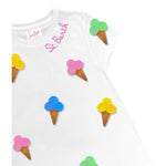 Saint Barth Abito Mezza Manica Tinta Unita con Ricami per Bambina ABBEY BIANCO SAINT BARTH 