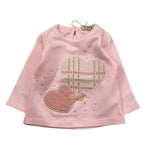 EMC shirt gircollo tinta unita con stampa Rosa per Neonata BX2273 ROSA EMC 