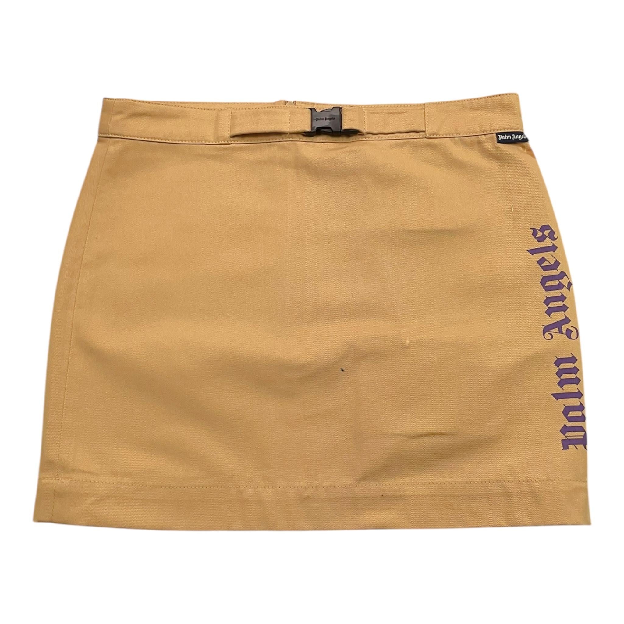 Palm Angels Gonna Tinta Unita con Stampa E Cintura per Bambina PGCU00 BEIGE PALM ANGELS 