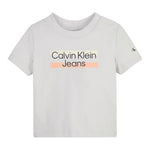 Calvin Klein T-Shirt Tinta Unita Girocollo con Stampa per Bambino IN0IN00068J GRIGIO CALVIN KLEIN 